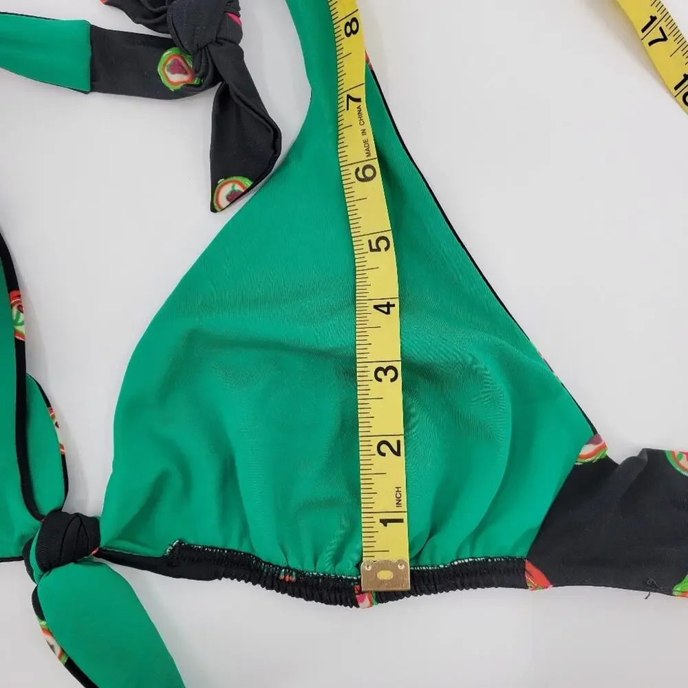 Lisa Curran Bikini Top Hard Candy Print Sz Large